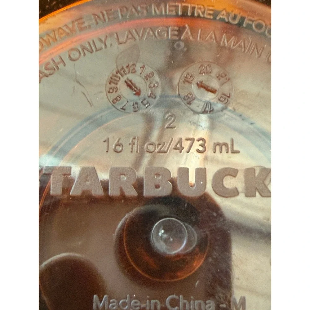 Starbucks Tortoise Shell‎ Amber Brown Acrylic Cold Cup Tumbler 16oz No Lid